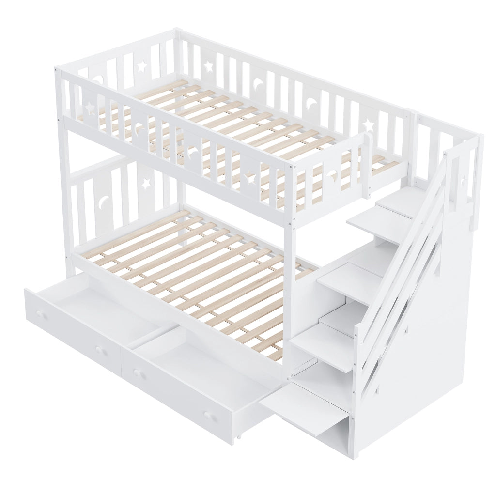 letto a castello in legno massello bianco 95 x 252 cm