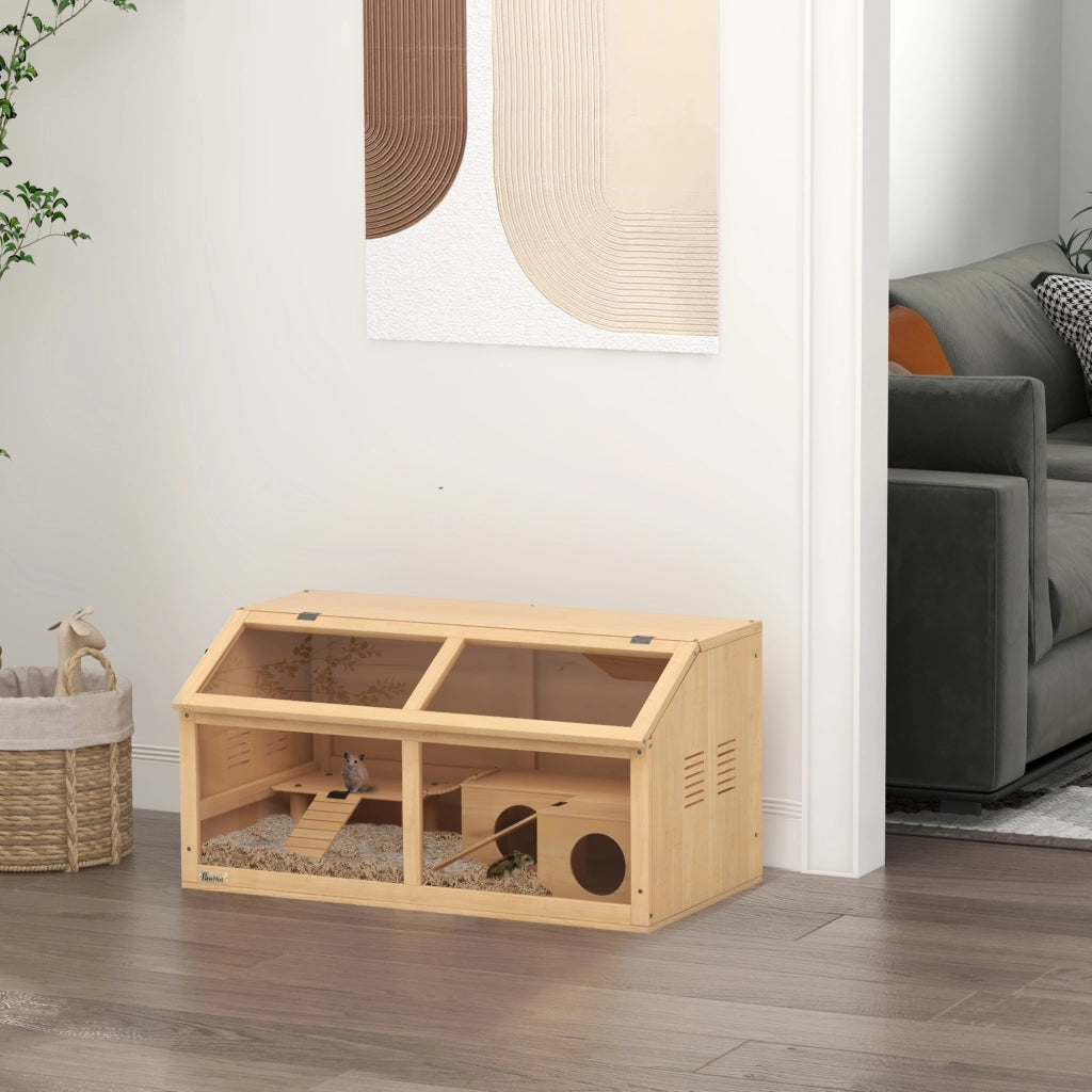 Gabbia per Criceti Siriani e Nani con Piattaforma Ponte e Casa ¨C Zephmum ¨C 85x45x44 cm