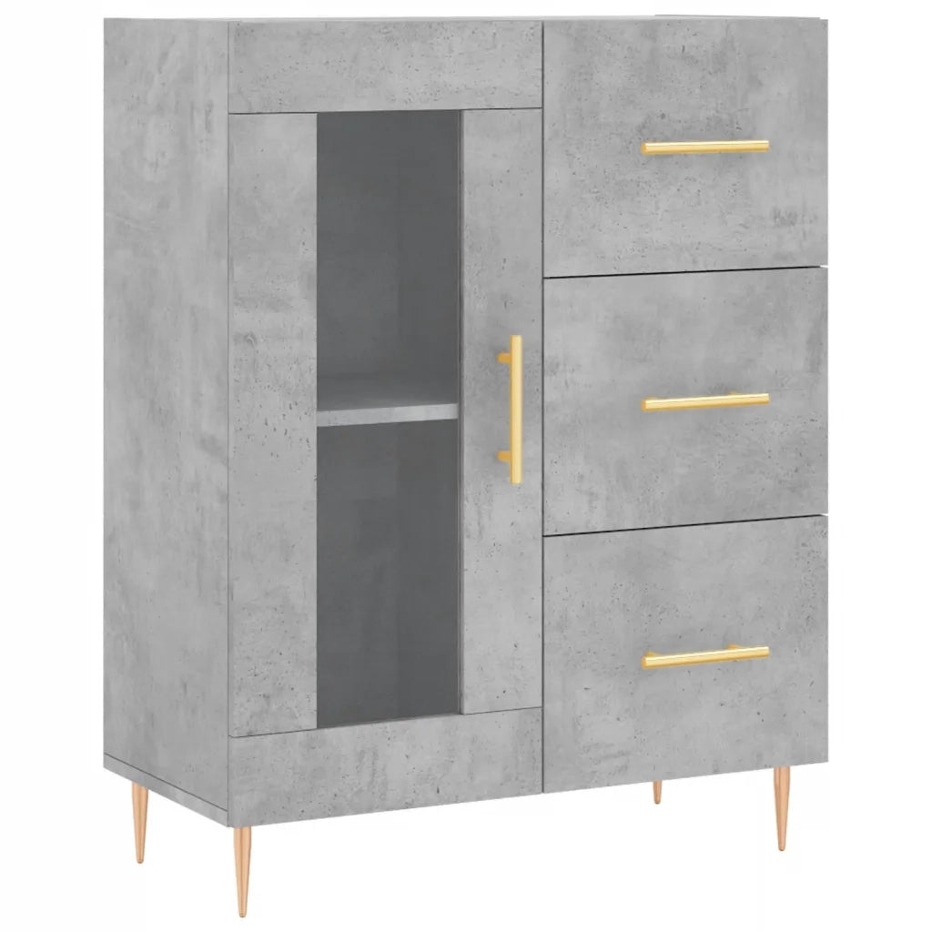 Credenza-Buffet-Armadio da cucina Grigio Cemento 69,5x34x180 cm in Legno Multistrato 917480