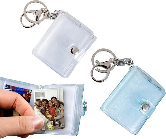 Album fotografico portatile con chiave - 32 cassette - Blu e bianco