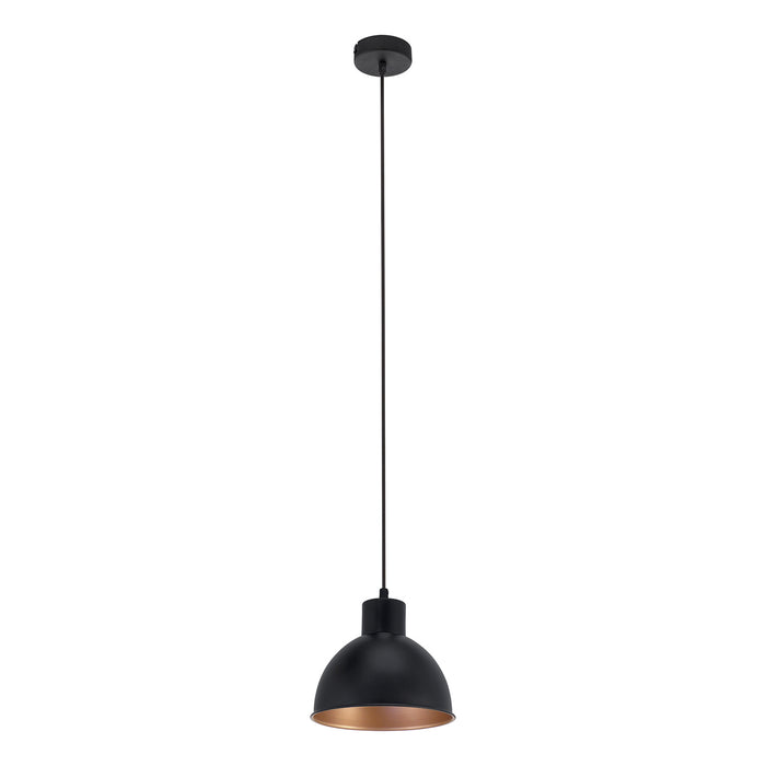 Lampadario A Sospensione Vintage Truro 1 Acciaio Nero Rame 1 Luce E27