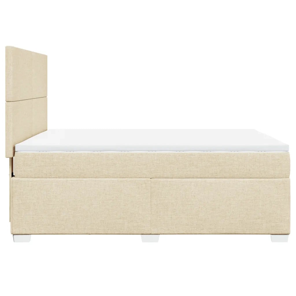 Giroletto a Molle con Materasso Crema 160x200 cm in Tessuto 3290537