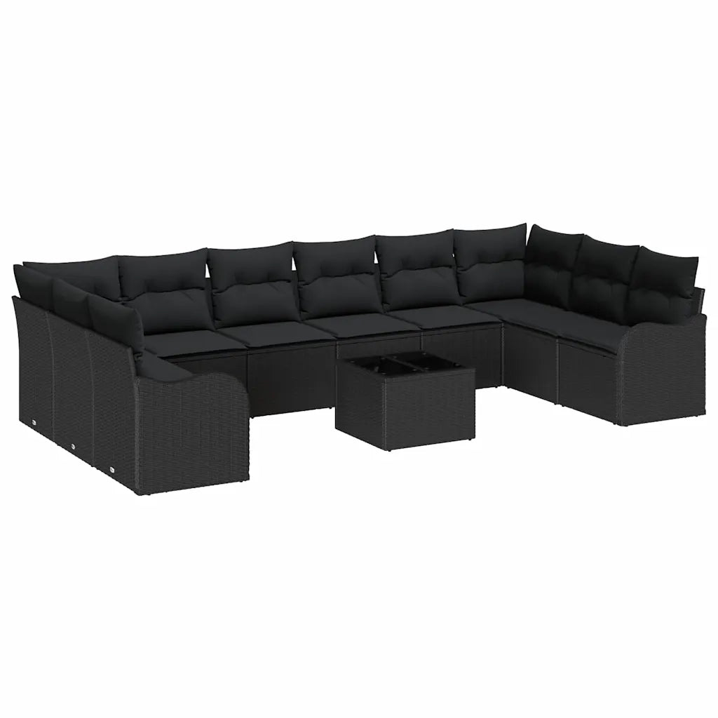 Set Divano da Giardino Nero 55 x 55 x 37 cm polyrattan 3345893