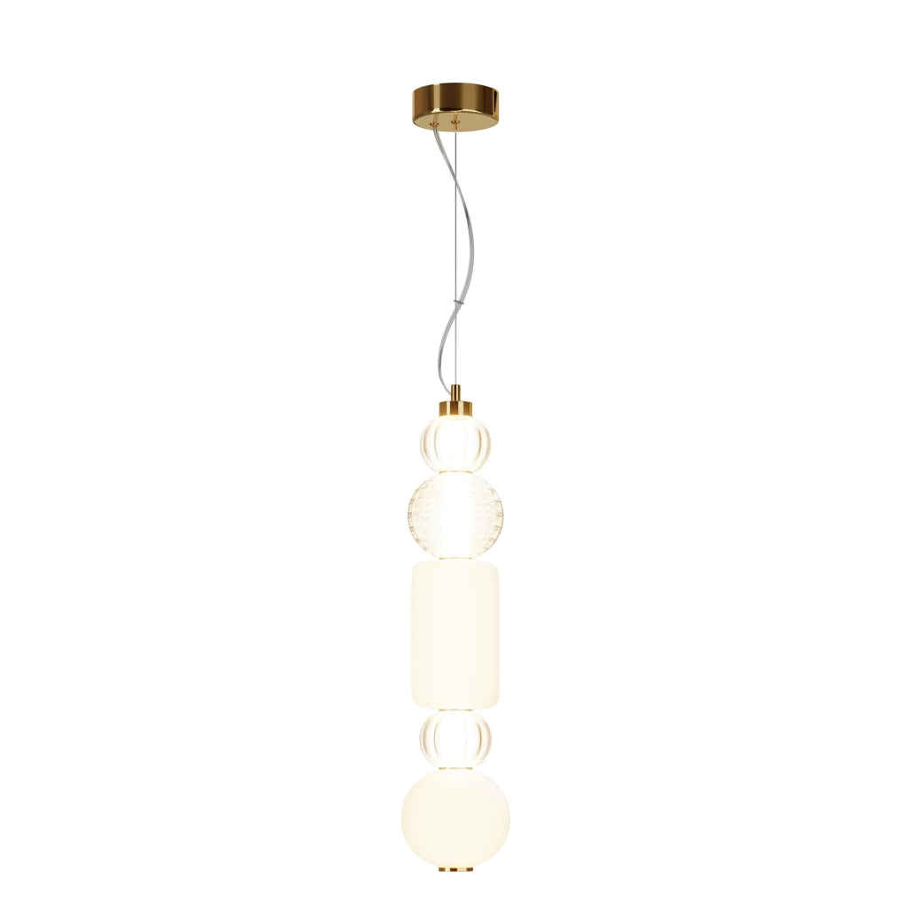Maytoni Sospensione Contemporanea Collar 1 luce LED integrato oro metallo vetro