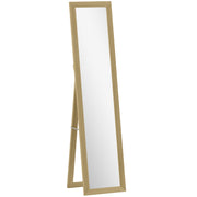Specchio Verticale Autoportante o da Parete 37x40x155 cm con Cornice in MDF Quercia