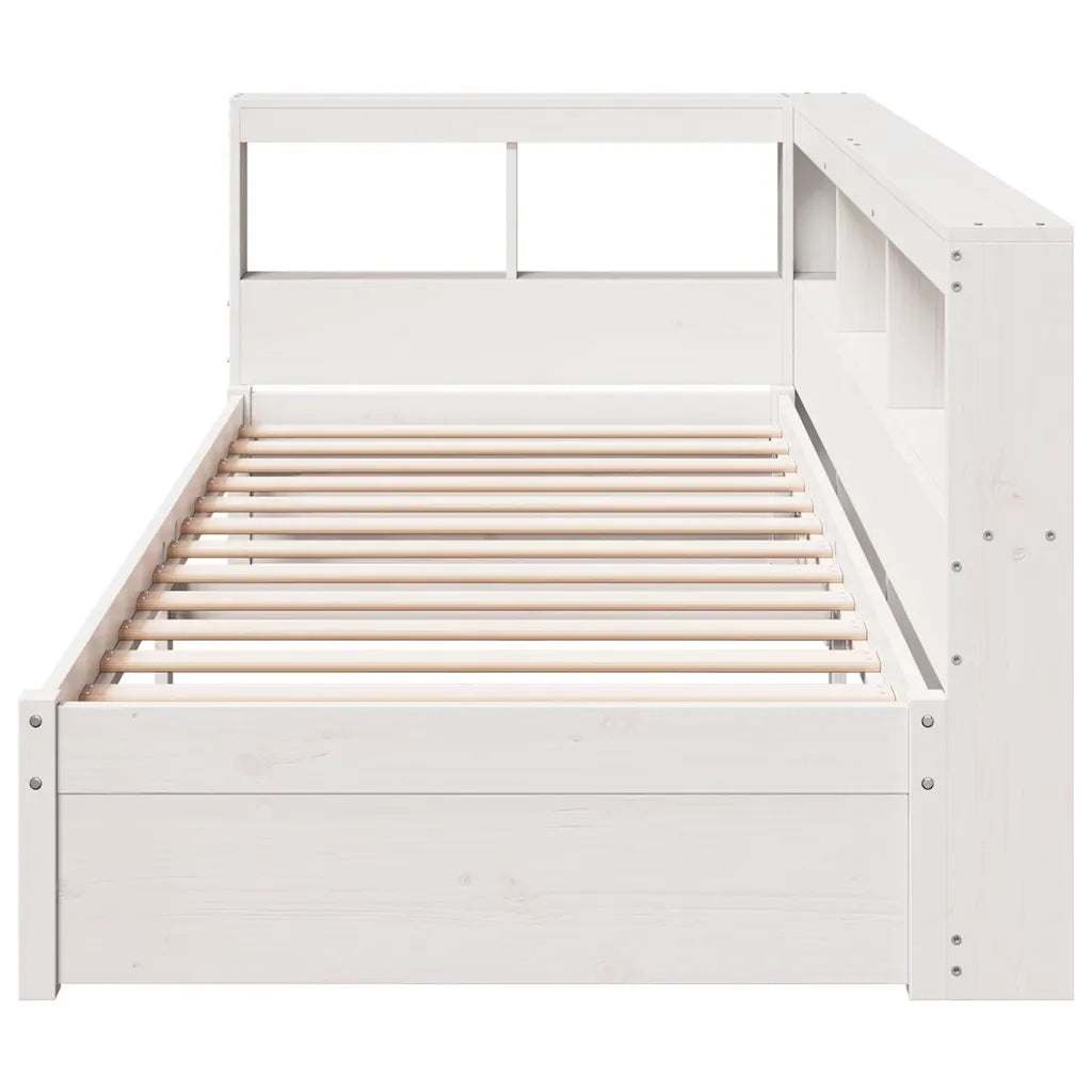 Letto con Libreria senza Materasso-Struttura Letto con contenitore 75x190 cm in Legno Pino 865595