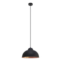 Lampadario A Sospensione Vintage Truro 2 Acciaio Nero Rame 1 Luce E27