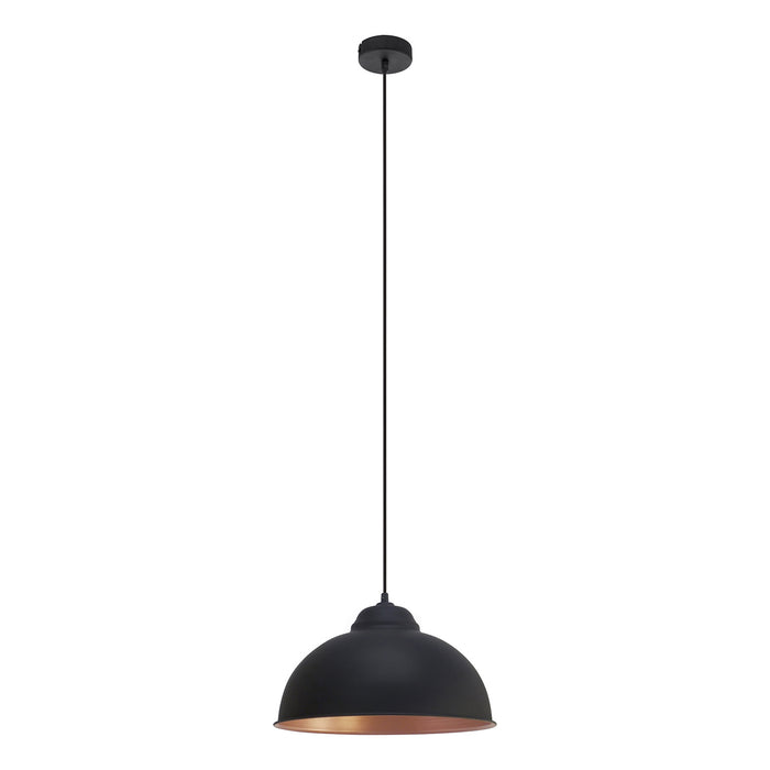 Lampadario A Sospensione Vintage Truro 2 Acciaio Nero Rame 1 Luce E27