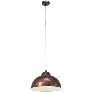 Lampadario A Sospensione Vintage Truro 2 Acciaio Rame Anticato 1 Luce E27