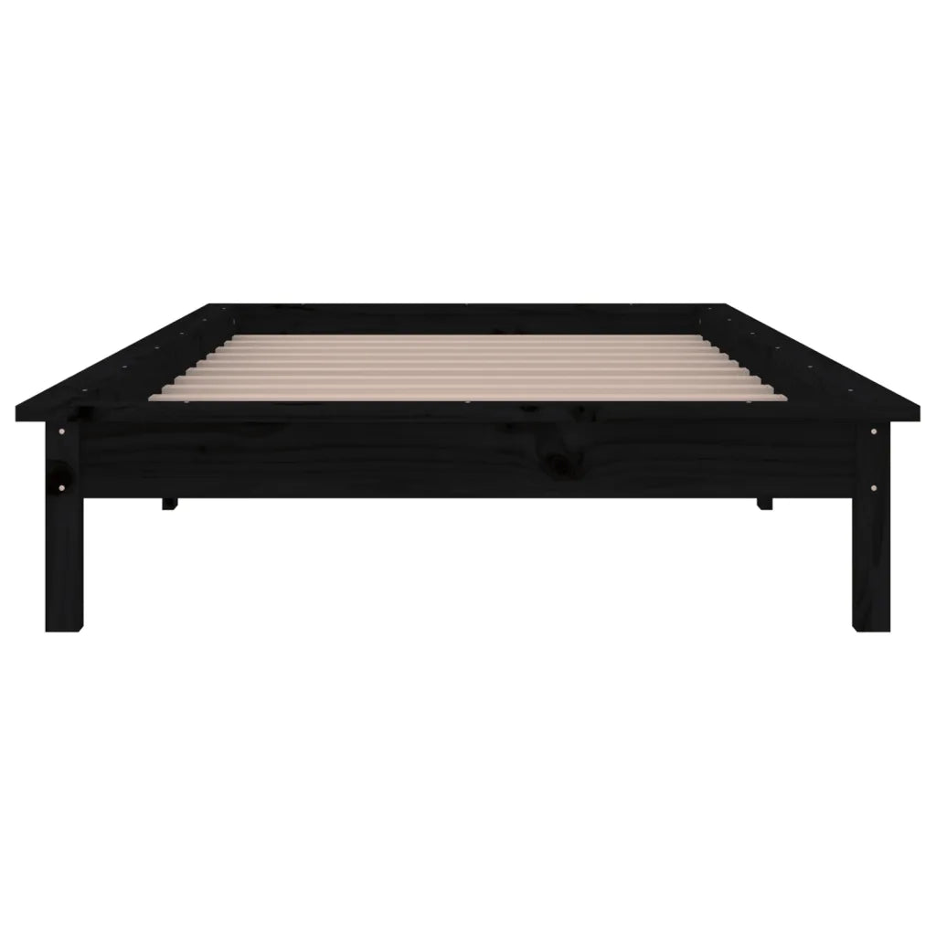 Giroletto con LED Nero 90x190 cm Single in Legno Massello 820640