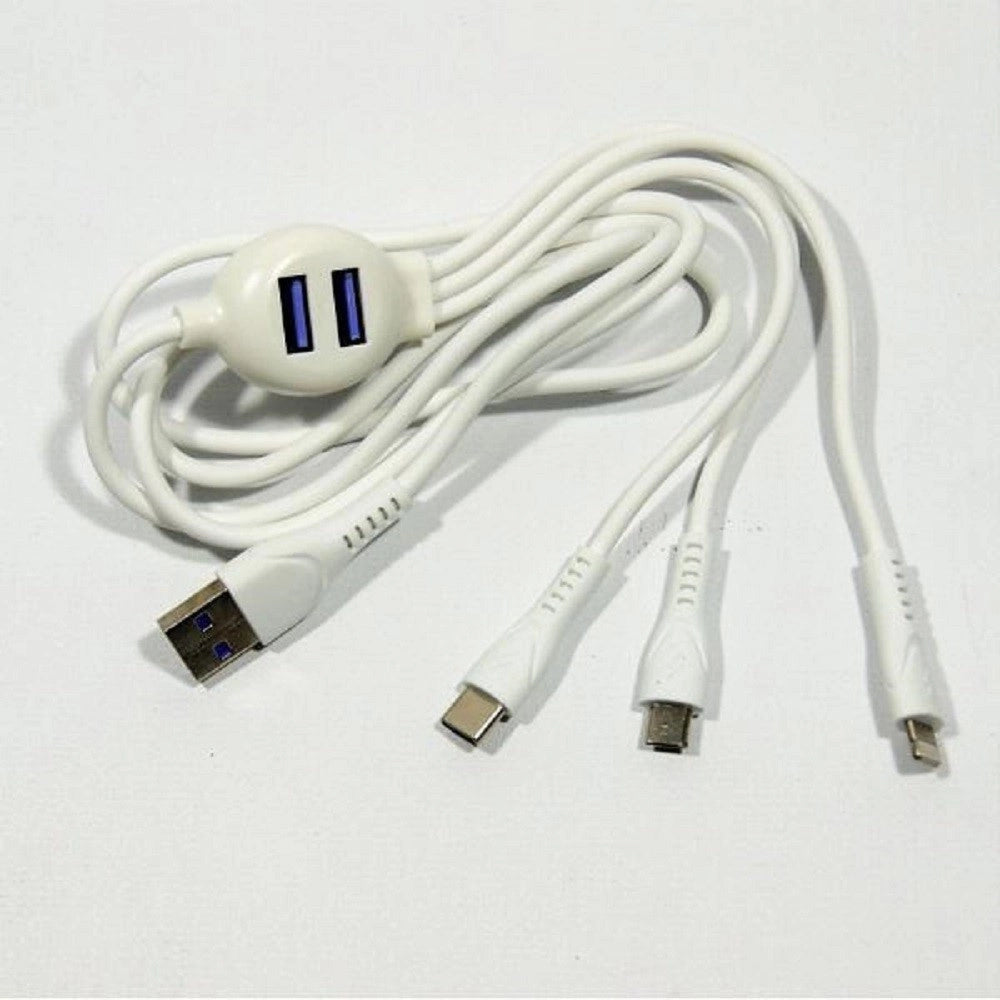 Trade Shop - Cavo Usb 5 In 1 40 Cm Ricarica Rapida Trasferimento Dati 3.1a 2 Porte Usb Q-a35 -