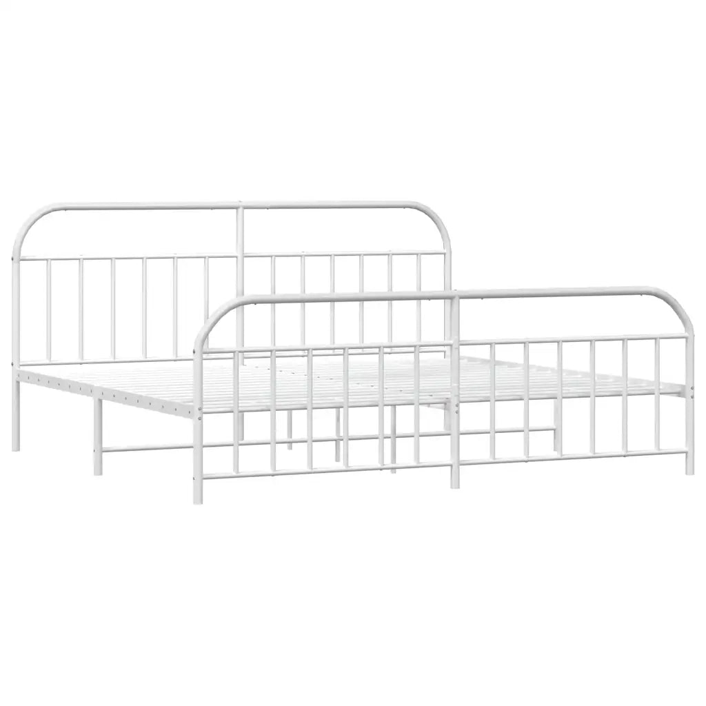 Giroletto con Testiera e Pediera Metallo Bianco 193x203 cmcod mxl 129399