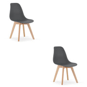 Set di 2 sedie Kito grigio scuro con gambe in faggio