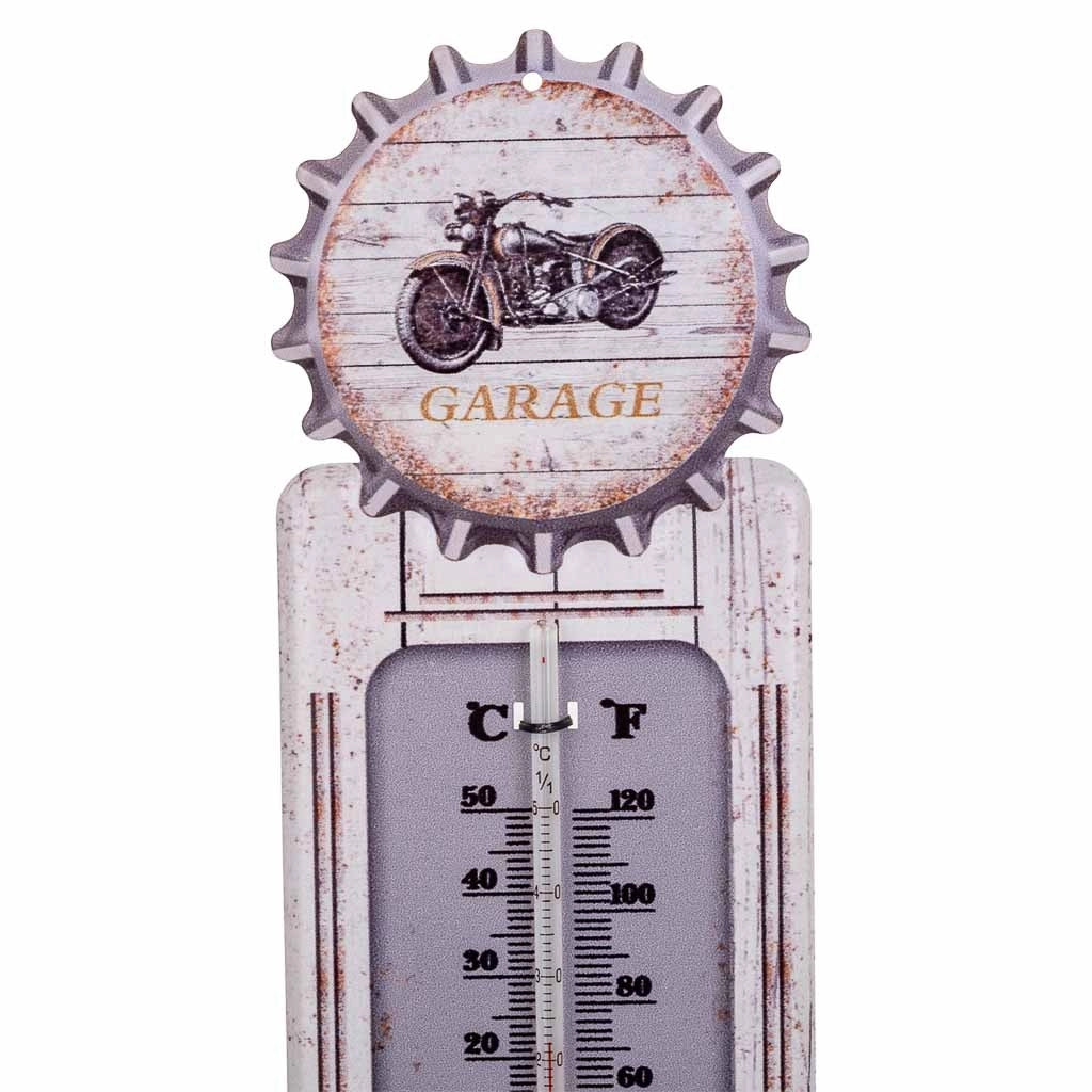 Termometro da parete in metallo bianco 47,5x15x1h
