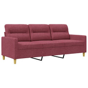 Divano | Divano da soggiorno | Sofa a 3 Posti Rosso Vino 180 cm in Tessuto