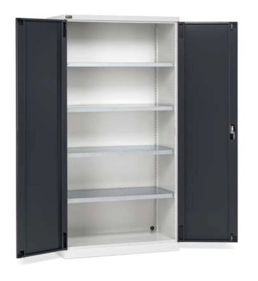 Armadio metallico alta portata per attrezzature a porte battenti con 4 piani cm. 102,3x55,5x200h