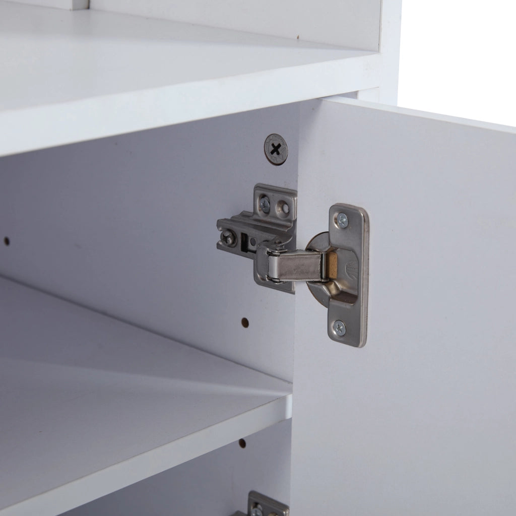 Mobili da ingresso con 4 ganci 1 panca armadietto porta scarpe e ripiano regolabile per ingresso bianco