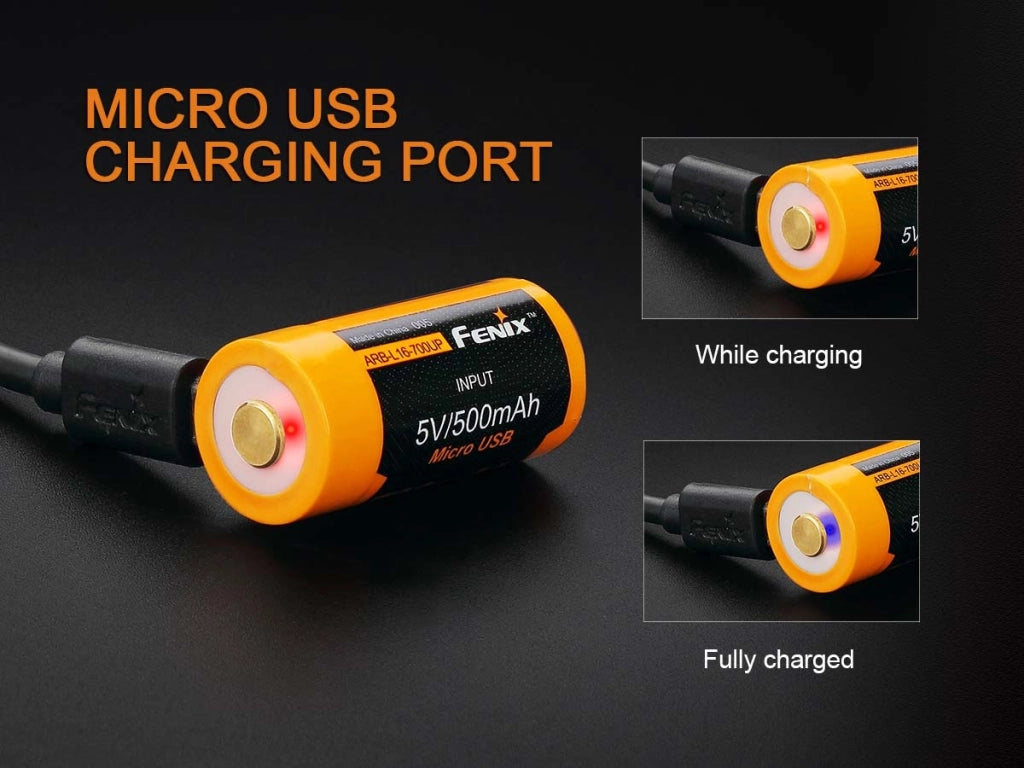 Batteria ricaricabile USB Li-ion 16340 FENIX ARB-L16-700UP 3,6V 700 mAh