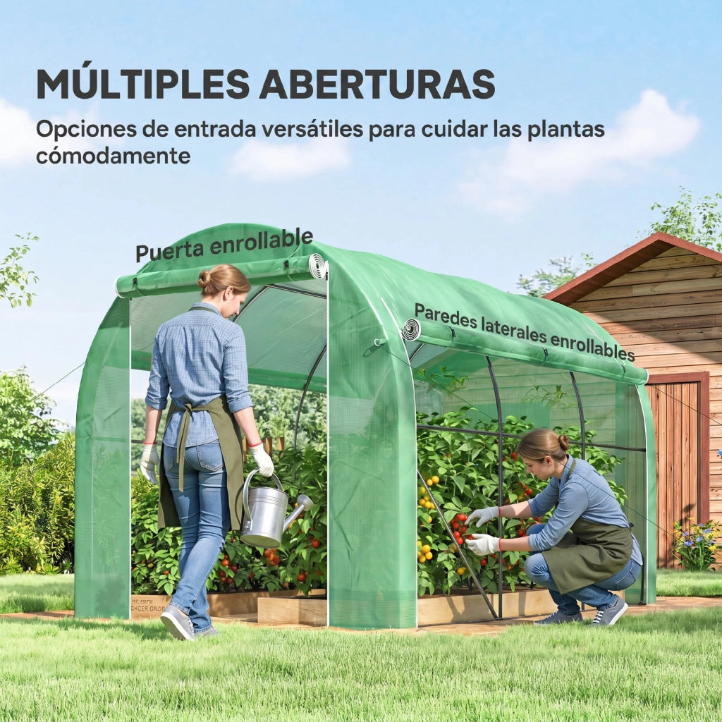 Serra Tunnel Giardino ¨C Zephmum ¨C Verde Acciaio Galvanizzato 296x196x200 cm