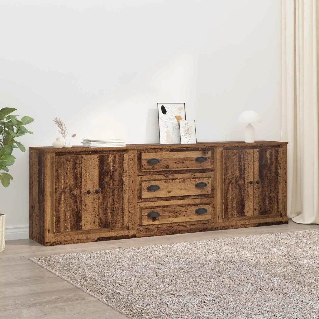 Sideboards con cassetto 3 pcs Legno antico 210 x 35,5 x 67,5 cm