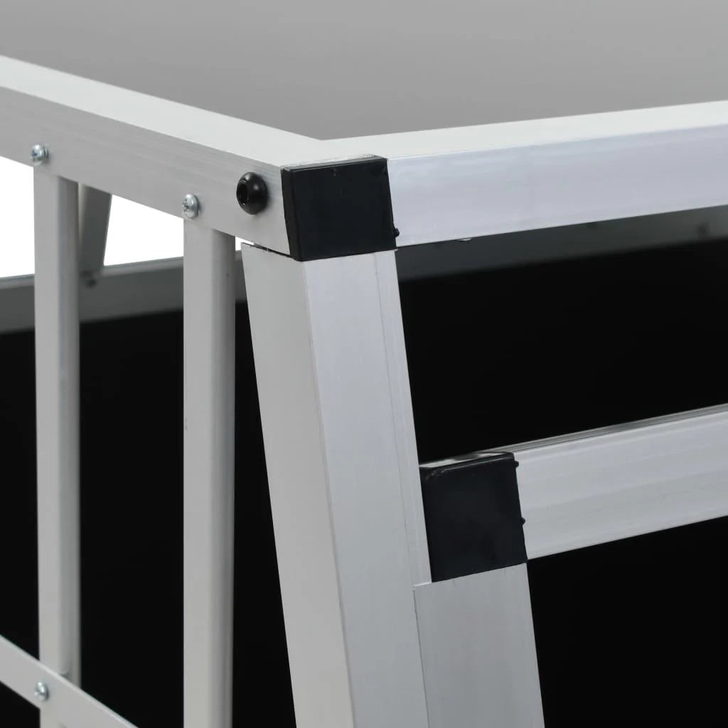 Trasportino per cani con doppia porta 94 x 88 x 69 cm alluminio e MDF nero 02_0000064