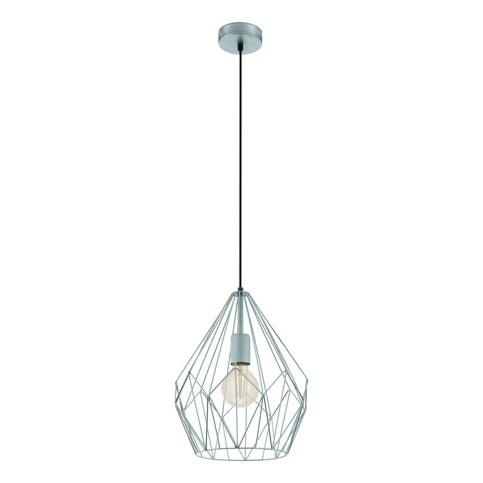 Lampadario A Sospensione Vintage Carlton Acciaio Azzurro Menta 1 Luce E27