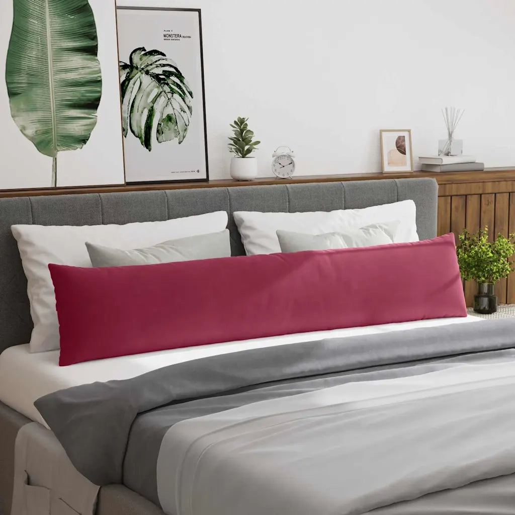 Cuscini da Divano 2 pcs Rosso Vino 200 x 40 cm Tessuto in Cords 42013890