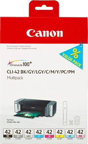 Canon 8 Cartucce d'inchiostro Multipack CLI-42 BK/GY/LGY/C/M/Y/PC/PM