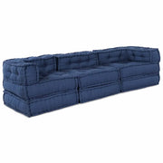 vidaXL Cuscino 3 pcs Blu 70 x 70 x 54 cm Poliestere