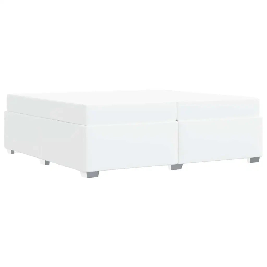Struttura del letto con materasso Bianco 200 x 200 cm Tessuto 3399251