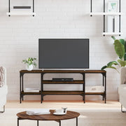 Mobile TV-Credenza per TV-Console TV Rovere Marrone 121x35x45 cm Legno Multistrato e Ferro