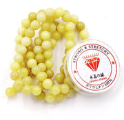 Kralen con corda per la creazione di accessori 10 mm = 76 pezzi e 1 rotolo di corda Citrona Jade 10 mm
