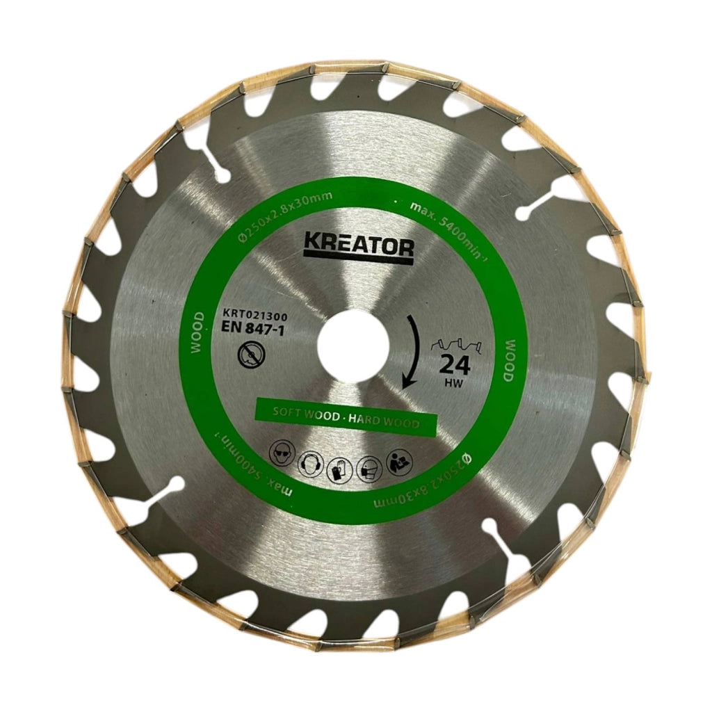 Kreator - Lama per seghe per legno, Ø 250 x 30 mm, 24 denti