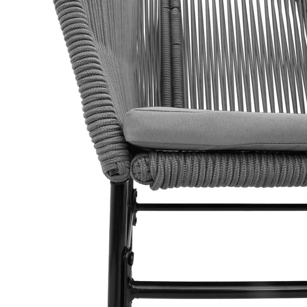 Sedie da Giardino 2 pz con Cuscini Grigio in Polyrattan 369104
