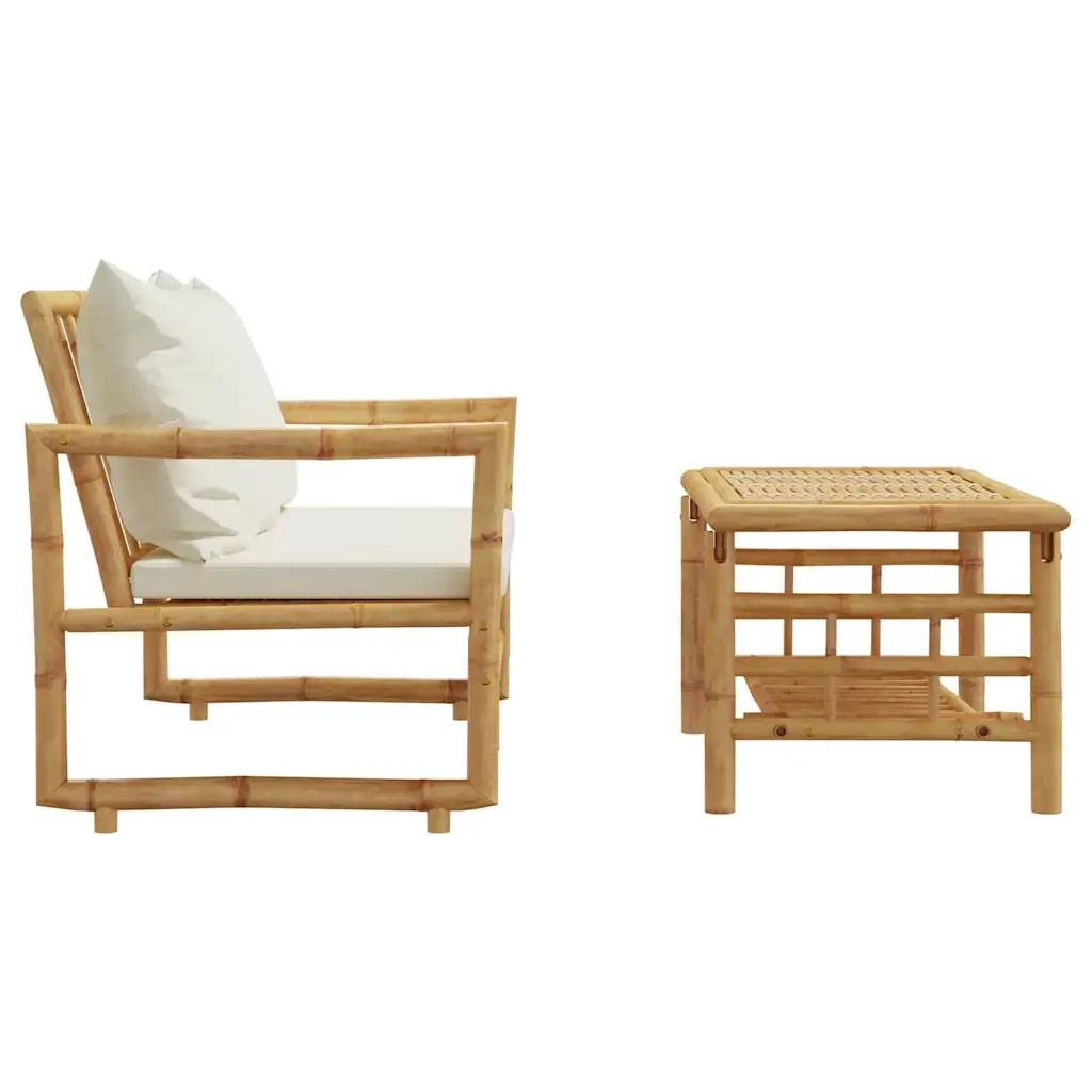 Set di divani da giardino 2 pz | Set Salotto da Giardino con cuscini in bamb¨´