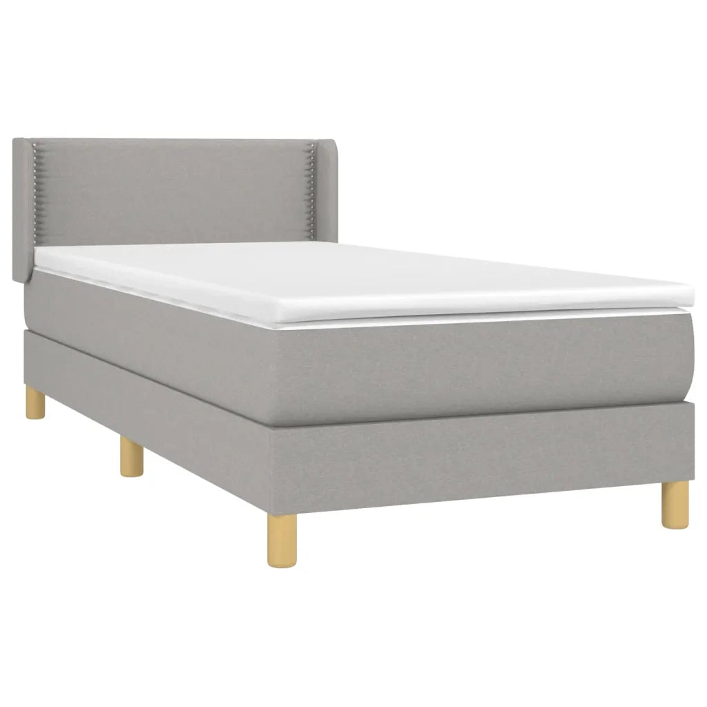 Giroletto a Molle con Materasso Grigio Chiaro 90x200 cm Tessuto 3130161