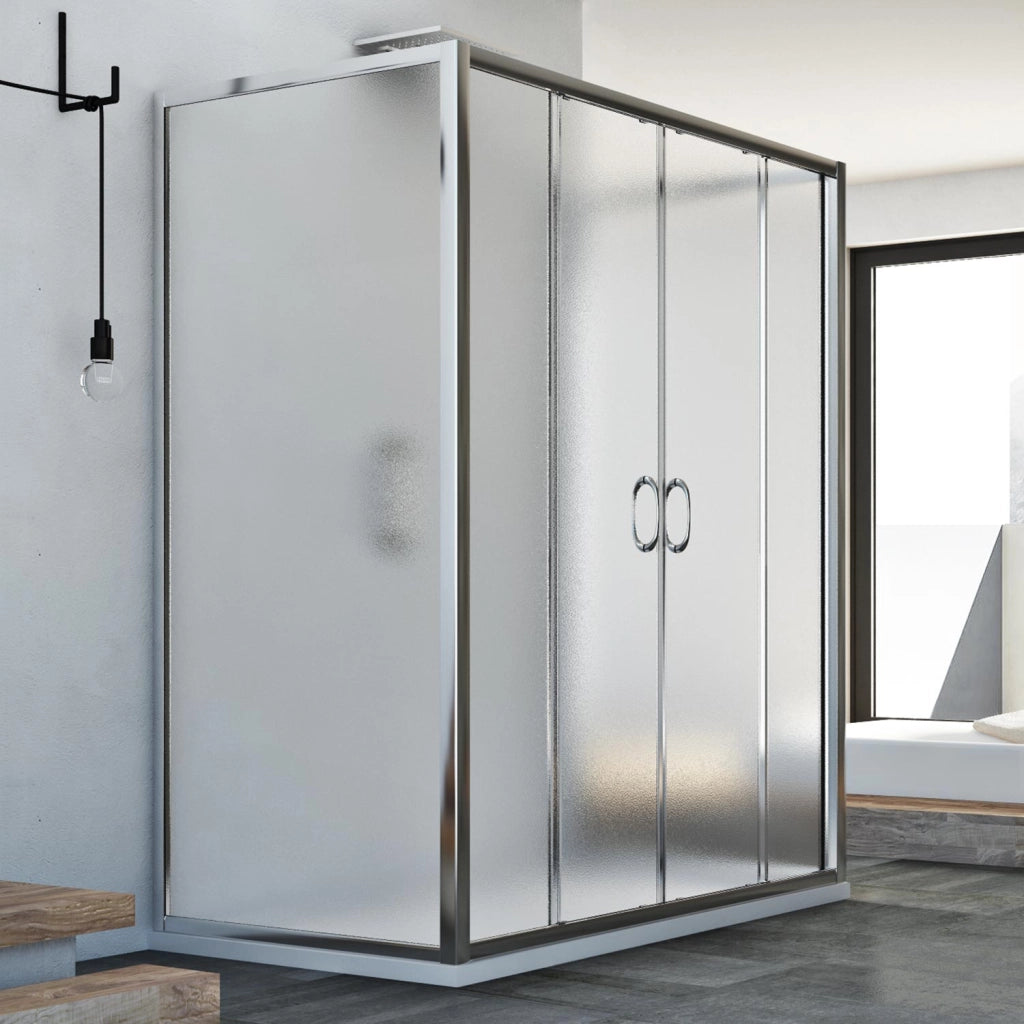 Box Doccia 3 lati 75x150x75 CM H185 stampato C mod. Replay Trio 2 Ante