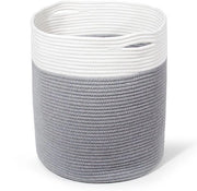 Scatola per la lavanderia in cotone, 30L, con maniglie, 34*40cm, con coperchio per coperte, giocattoli, peluche e abbigliamento (grigio, H40)
