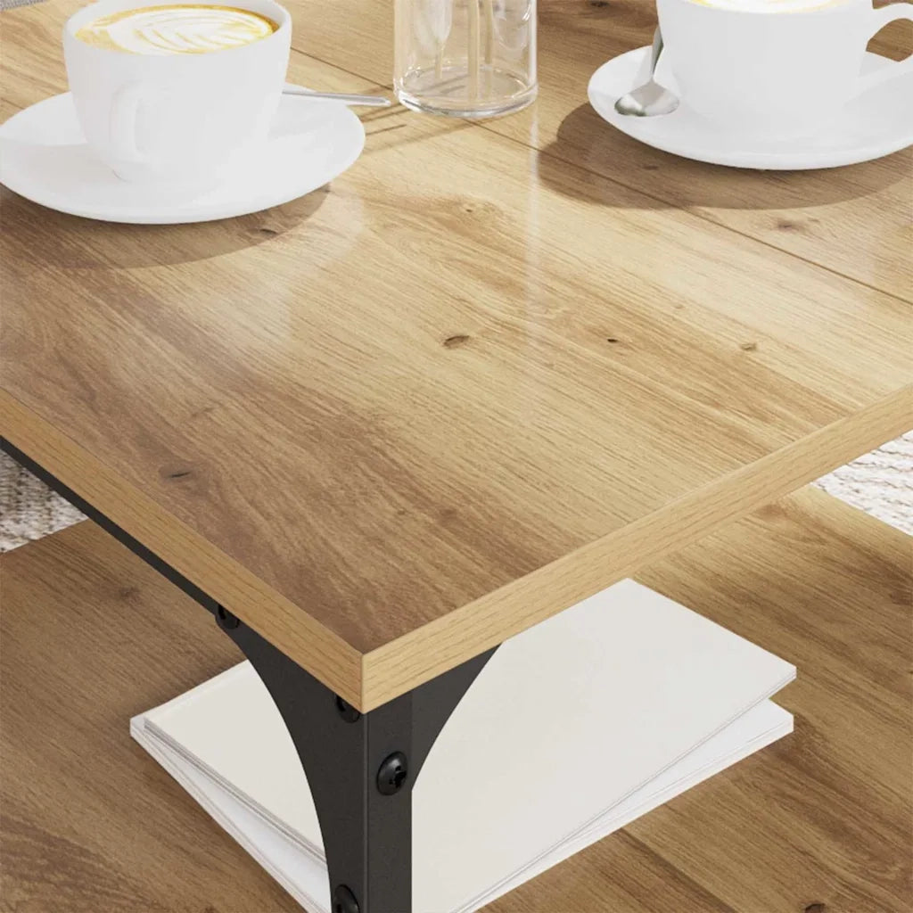 Tavolino da salotto Rovere artigianale 55 x 55 x 40 cm