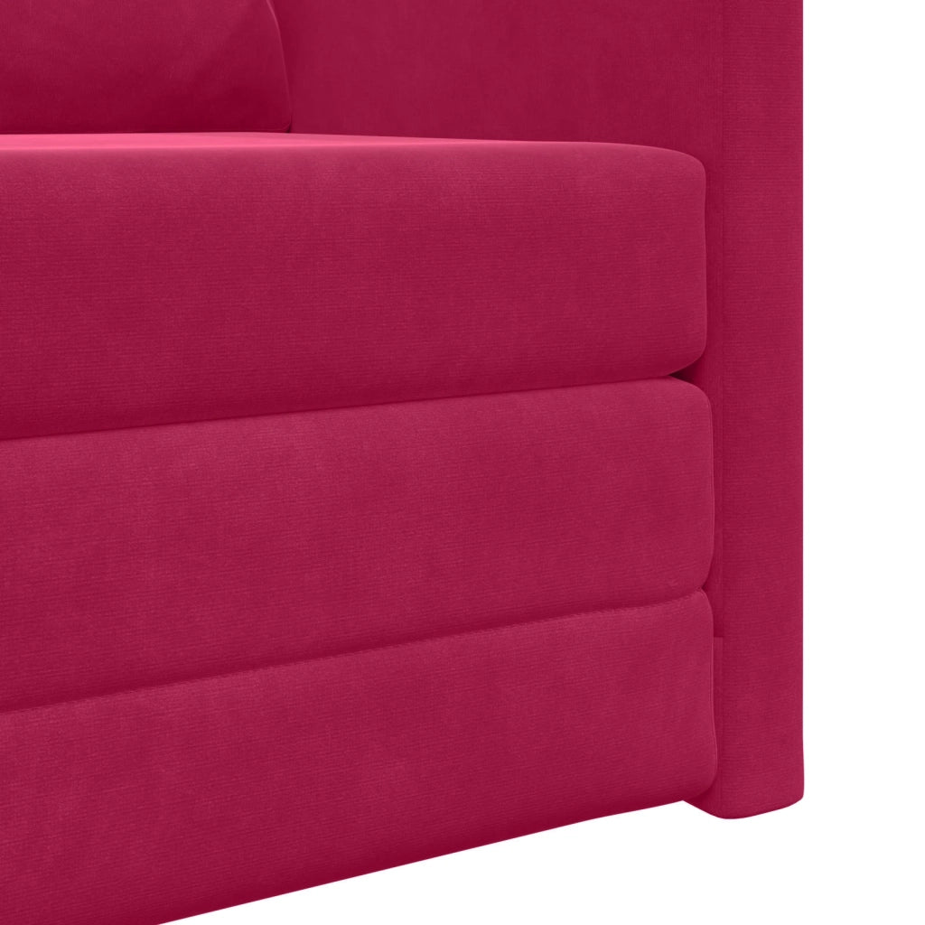 Divano letto | Sof¨¤ letto | Letto singolo Rosso Vino 74 x 77 x 81 cm Velluto