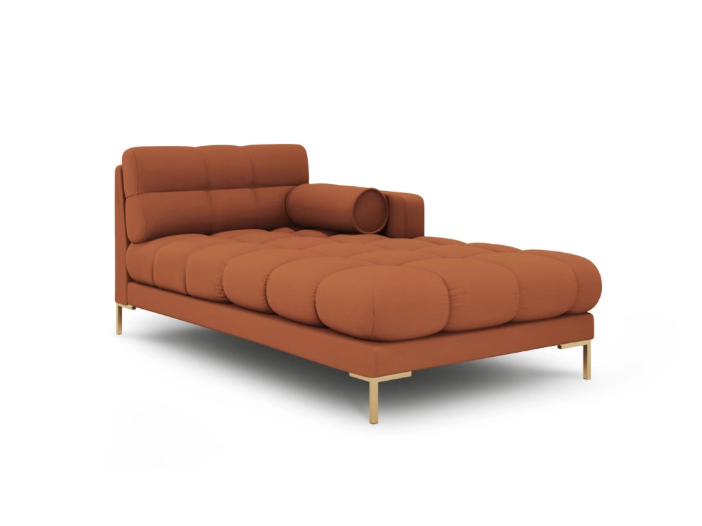 Cosmopolitan Design - Chaise longue destra "Bali" in tessuto strutturato mattone 