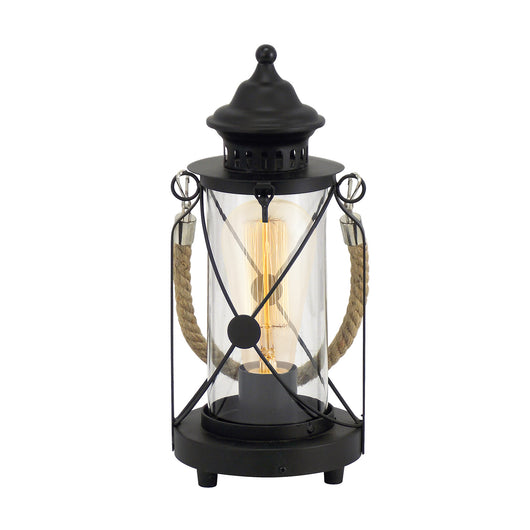 Lampada Da Tavolo Vintage Bradford Acciaio Nero 1 Luce E27