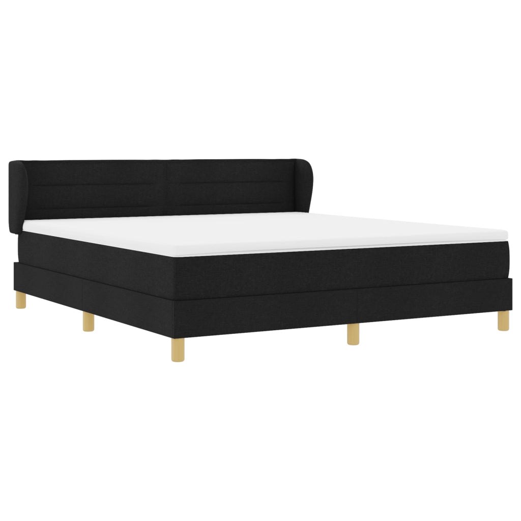 Letto a Rete con Materasso Nero 180x200 cm Tessuto