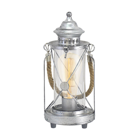 Lampada Da Tavolo Vintage Bradford Acciaio Argento Argento Antico 1 Luce E27