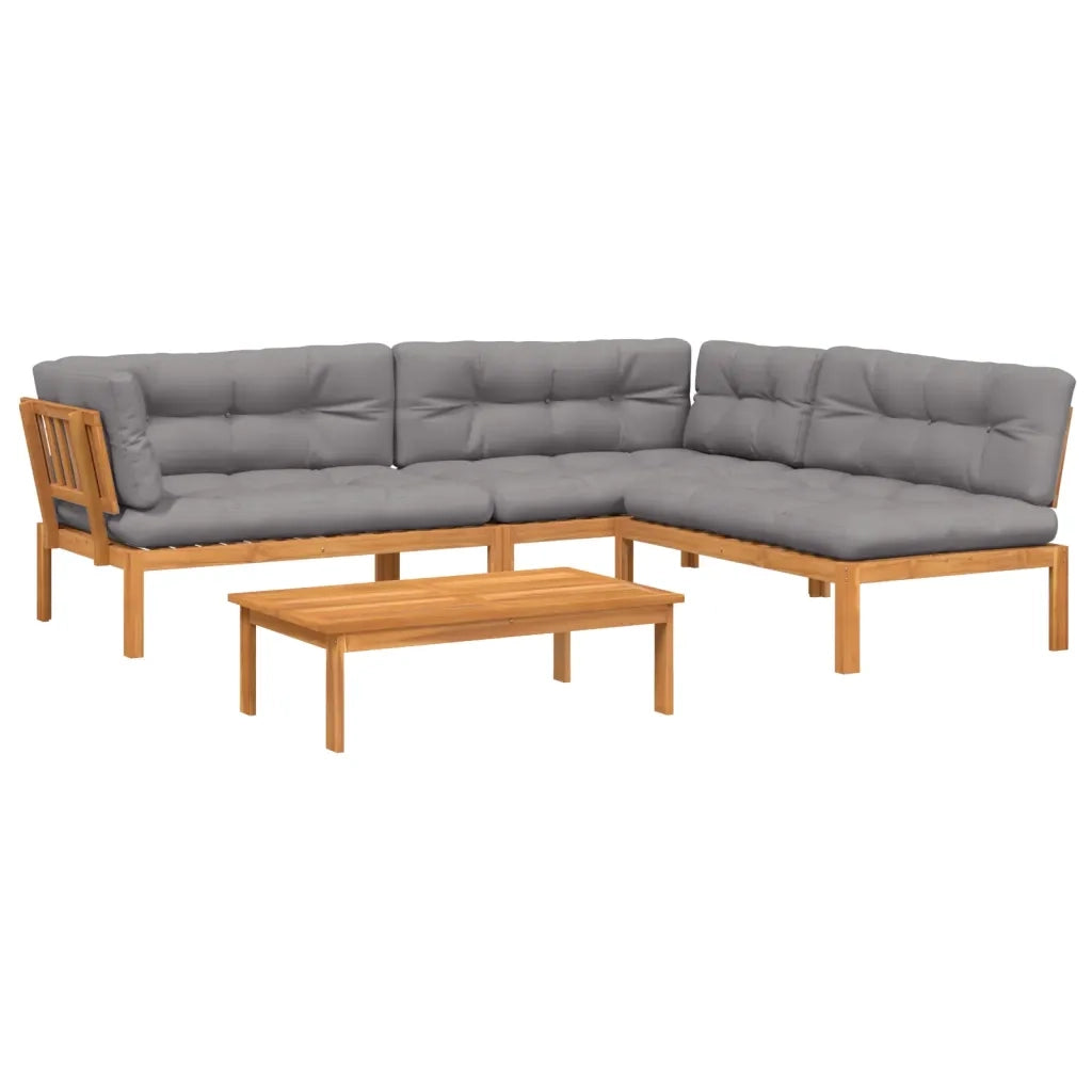 Set Divani Pallet Giardino 4pz Cuscini Legno Massello Acacia 3209500