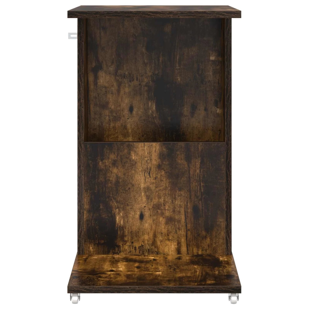 Tavolo laterale con ruota Rovere fumé 40 x 35 x 60 cm 8000376