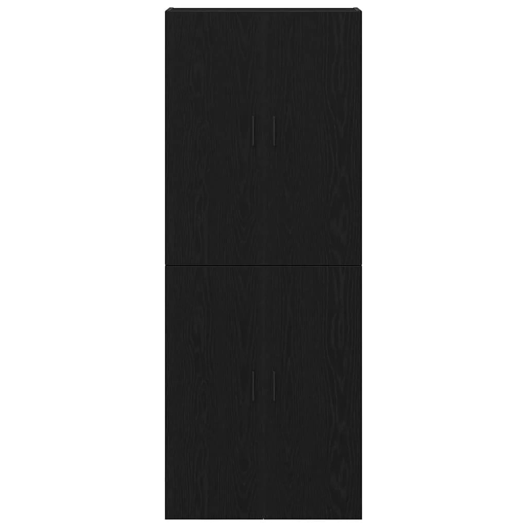 Set di 2 pensili moderni stile minimalista con vani contenitori 69,5 x 34 x 90 cm in legno di rovere nero ingegnerizzato 02_0055912