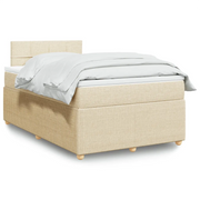 Giroletto a Molle con Materasso Crema 120x190 cm in Tessuto 3289700