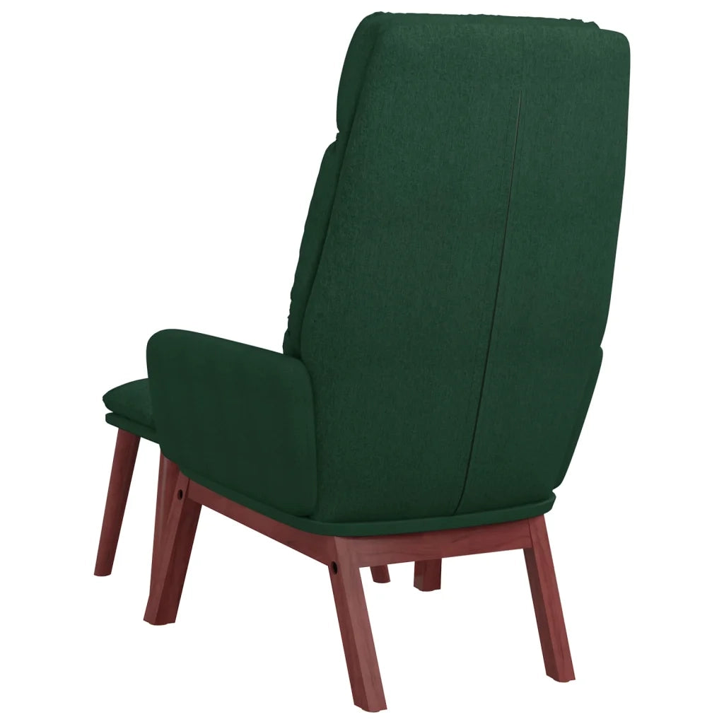 Poltrona Relax con Poggiapiedi Verde Scuro in Tessuto 3097568