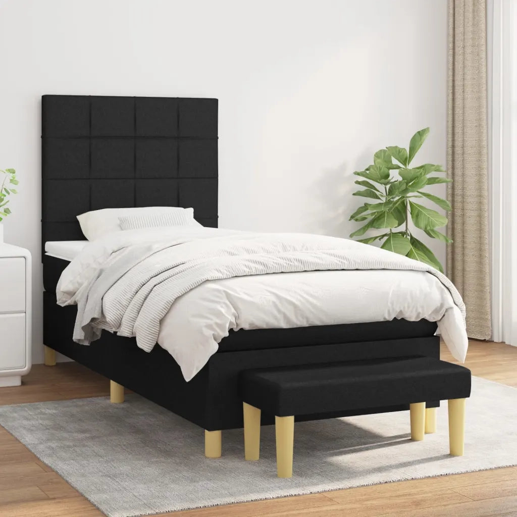 Giroletto a Molle con Materasso Nero 90x190 cm in Tessuto 3137119